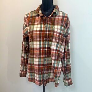 Eddie Bauer Plaid Cotton Gorpcore Buttondown Flannel Shirt Large